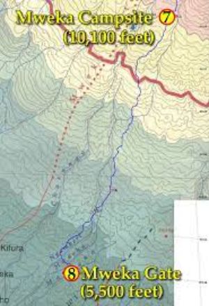 map  of Mweka Gate  