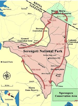 A Map Of Serengeti National Park