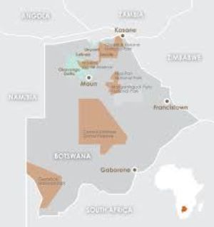 map of Maun area in Botswana
