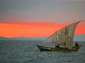 The Sunset In Lake Victoria