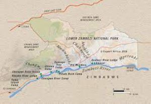 map of Lower Zambezi National Park