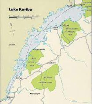 map of Lake Kariba   